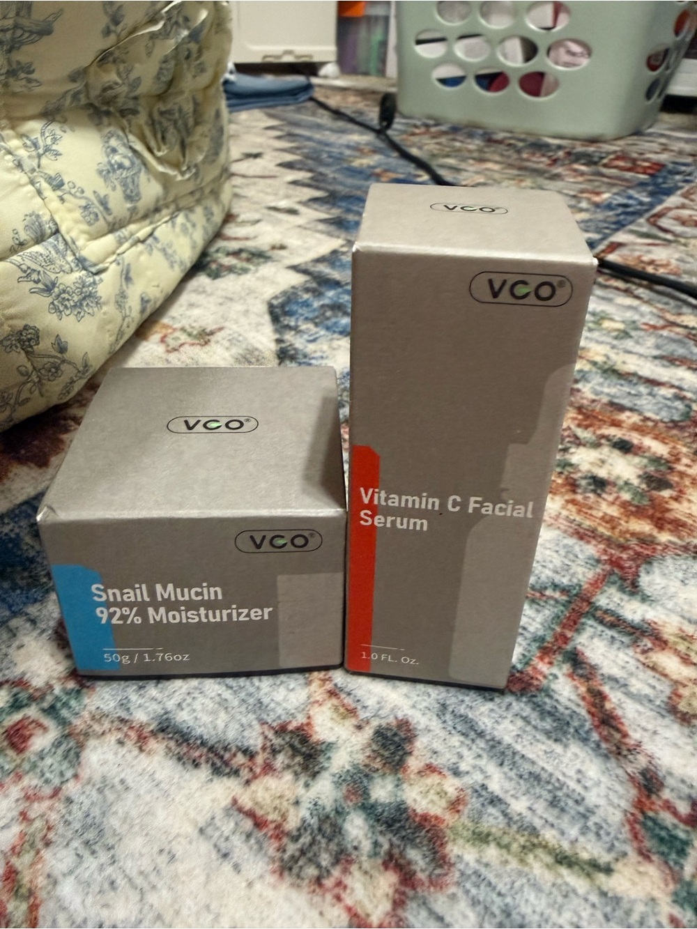 VCO Vitamin C Facial Serum & Snail Mucin 92% Moisturizer - Gray/Orange/Blue